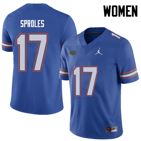 Jordan Brand Women #17 Nick Sproles Florida Gators College Football Jersey Royal